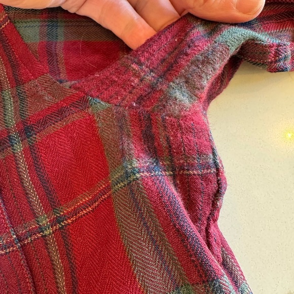 Vintage Burgany Plaid Pendleton Fine Worsted Wool Button Down Shirt / LG - Picture 9 of 11